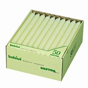 12" Straight sided candles BOX 50 IVORY