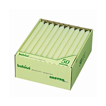 12" Straight sided candles BOX 50 IVORY