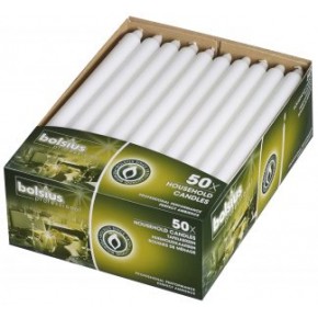 12" Straight sided candles BOX 50 White