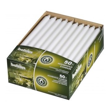 12" Straight sided candles BOX 50 White
