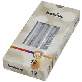 Tapered Candles Pack 12 – Silver